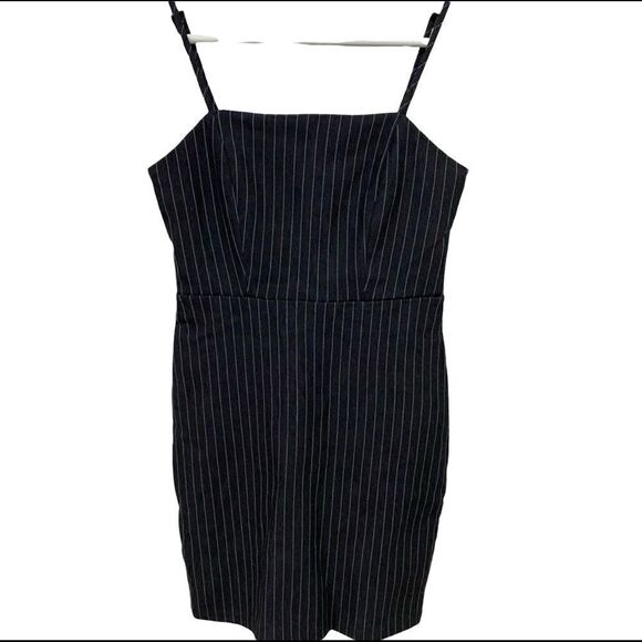 Forever 21 Y2K Pinstripe Bodycon Mini Dress – Small – Adjustable Straps - Picture 1 of 6